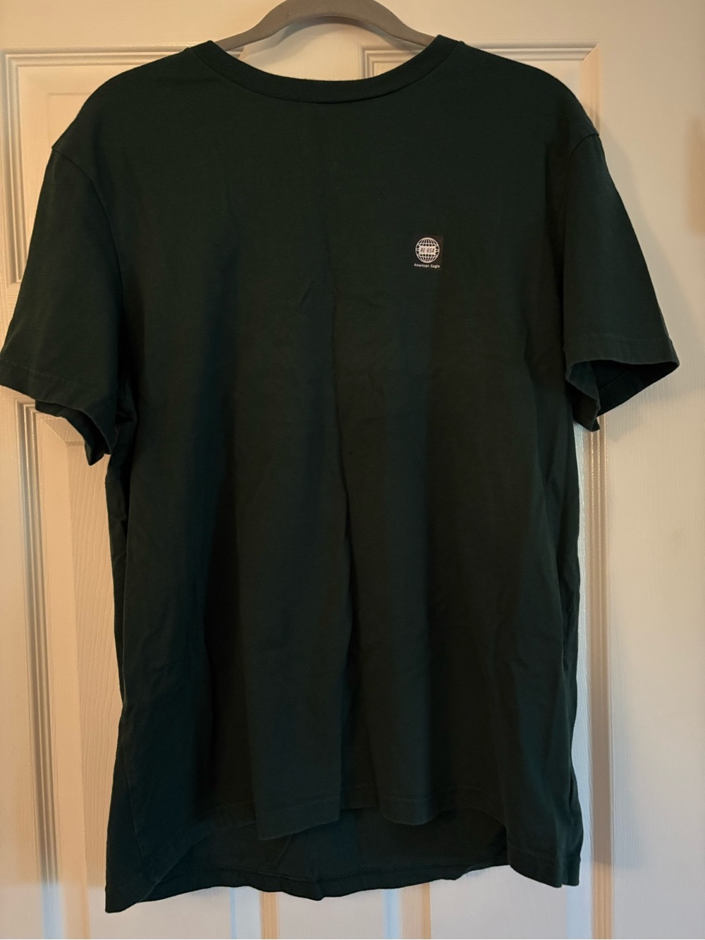 American Eagle Outfitters Dark Green Short-Sleeve Crewneck AE Globe Tee